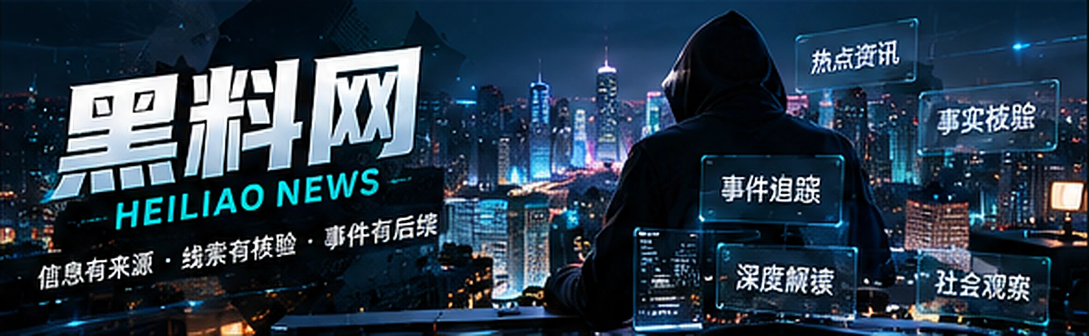 现代新闻工作台与城市夜景概念视觉